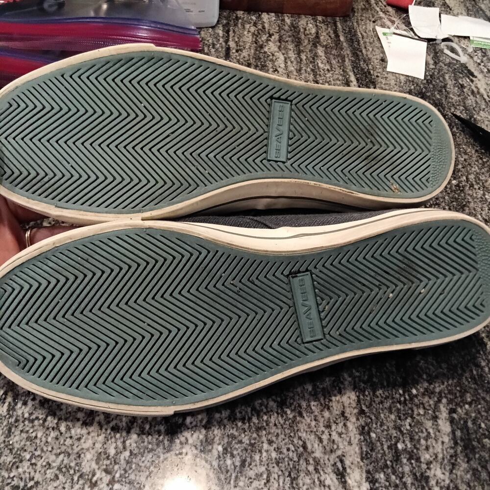 Seavees Hermosa Plimsoll Linen Sneaker Shoes Men's Size 8 Blue Coastal Beach - Picture 6 of 6